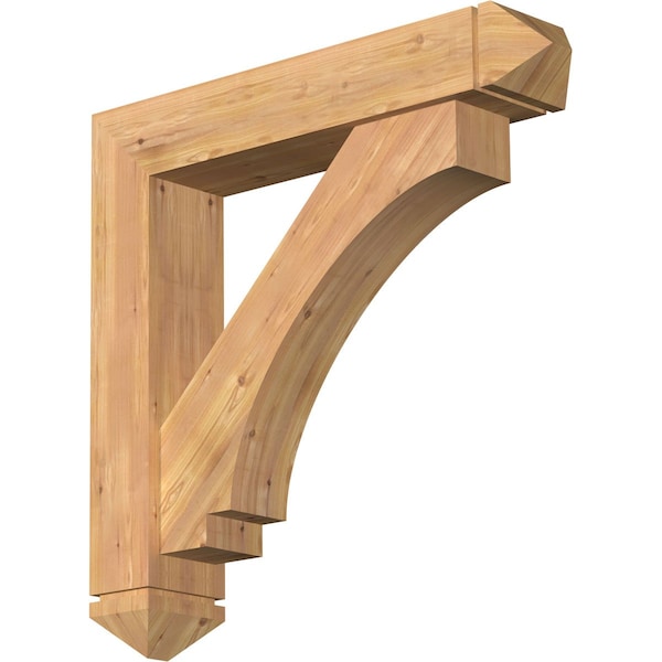 Ekena Millwork Imperial Arts and Crafts Smooth Bracket w/ Offset Brace, Western Red Cedar, 7 1/2"W x 38"D x 38"H BKT0806X38X38IMP03SWR - main
